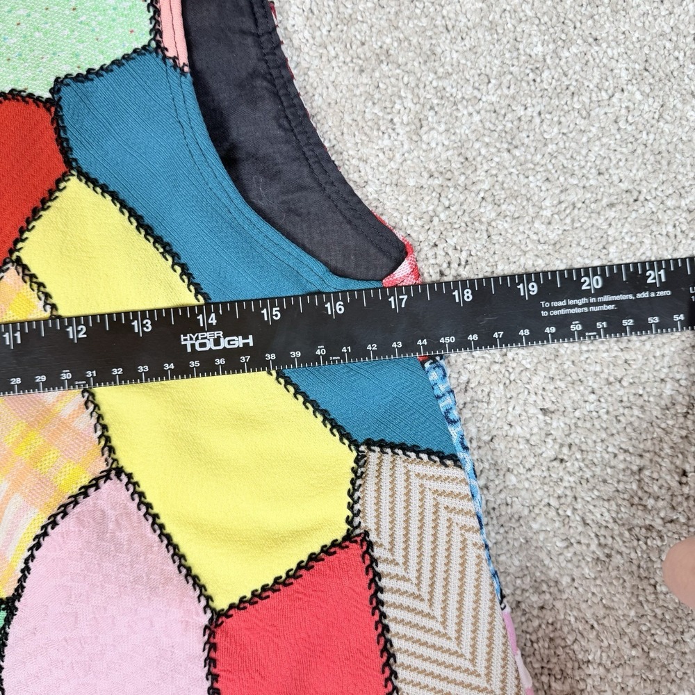 Handmade Patchwork Vest Open Front Granny Core Retro Textures SEE MEASUREMENTS - Picture 8 of 11
